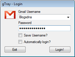 gTray Beta 1.0 - Application test Gmail mailbox for PC